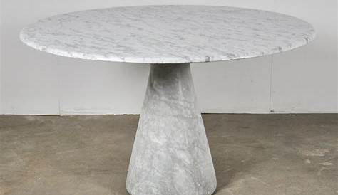 Avella 31" Italian Round Shape White Carrara Marble Dining Table with
