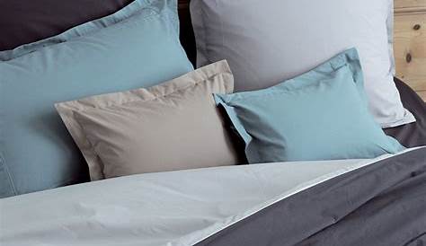 Housse De Couette Percale De Coton Leveza Carre Blanc