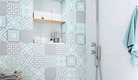 Salle de bains et carreaux ciment bleus pixcity salle de