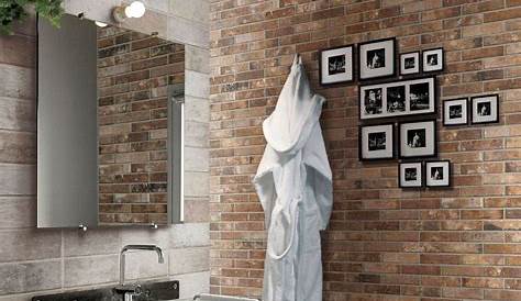 carrelage salle de bain à effet briques par Ceramica