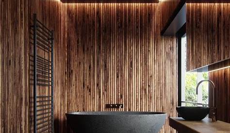 Carrelage de salle de bain aspect parquet noir et marbre
