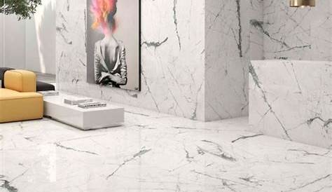 Carrelage sol/mur intenso effet marbre blanc veines noires