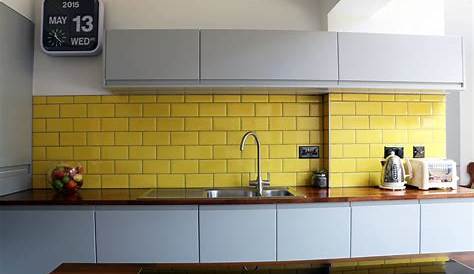 yellow paint tile splashback Google Search Carrelage