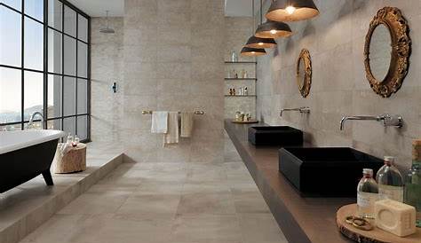 Carrelage salle de bain pierre beige Atwebster.fr