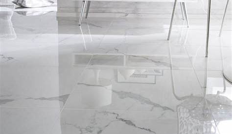 Carrelage imitation marbre gris clair poli brillant, salon