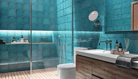 Carrelage bleu turquoise salle de bain Atwebster.fr