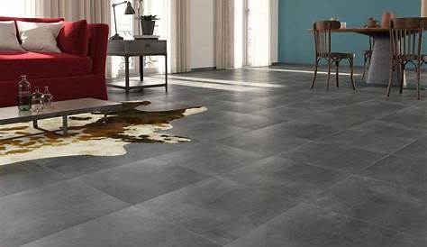 Carrelage Sol Fonce Un Gris Foncé Dans Le Salon