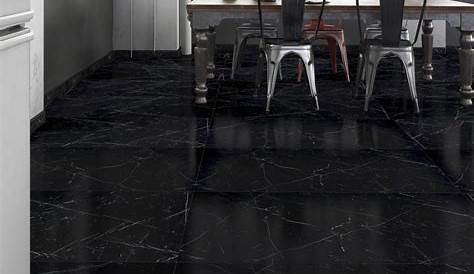 Carrelage sol et mur noir effet marbre Rimini l.30 x L.60
