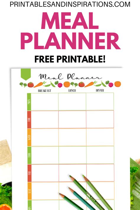 This pretty meal planning printable is a great way to make meal