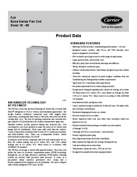 carrier fj4 product data