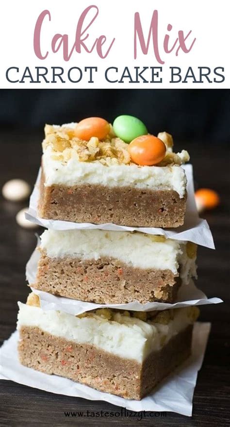 Carrot Cake Bars Using Cake Mix