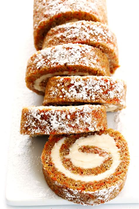 Carrot Cake Roll with Cream Cheese Frosting Filling Cream Cheese