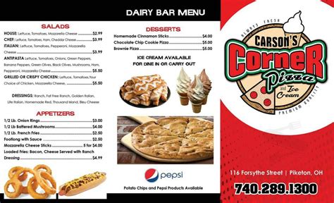carson's pizza piketon ohio menu