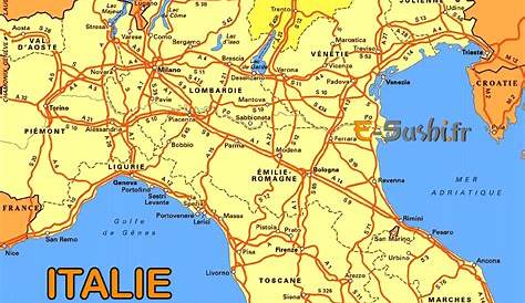 Vacances en Italie Holidays in Italy . Map title Carte d