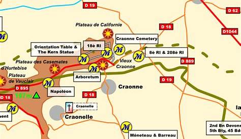 Carte IGN Grande Guerre Chemin des Dames 1917 Les