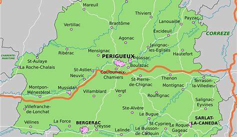 Carte de la Dordogne - Dordogne carte des villes, communes, sites