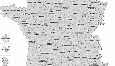 Carte des départements français vierge - altoservices