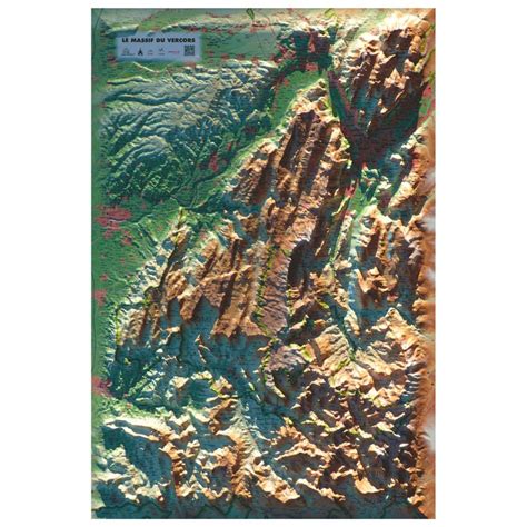 Carte murale en relief Parc naturels régionaux du Vercors et de la C