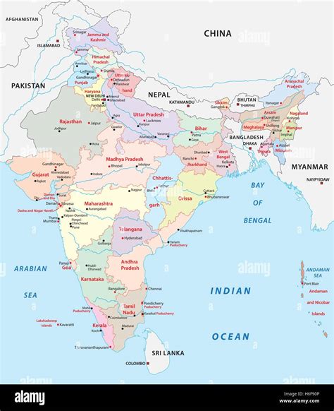 Detailed Political Map of India Ezilon Maps