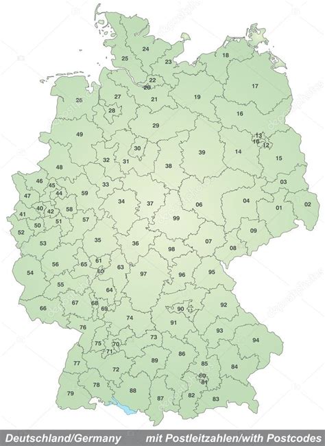 Allemagne carte des codes postaux Image Vectorielle Stock Alamy