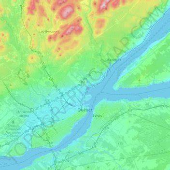 Carte topographique Québec, altitude, relief Carte topographique