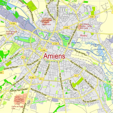 CARTE DE AMIENS Situation géographique et population de Amiens, code