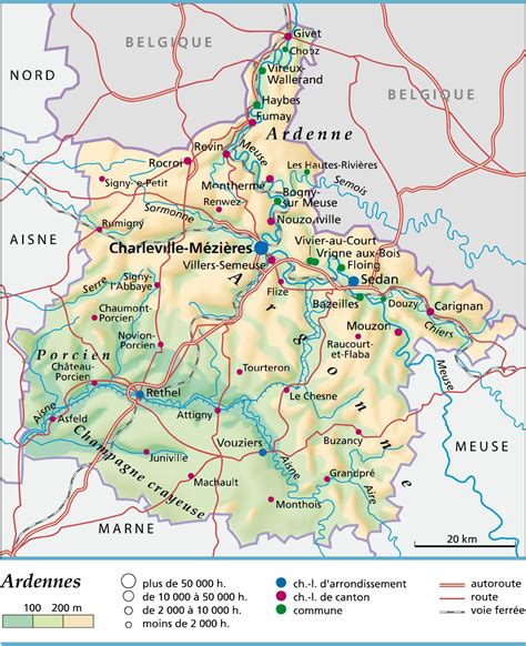Carte des Ardennes Ardennes carte du département 08 tourisme, villes..