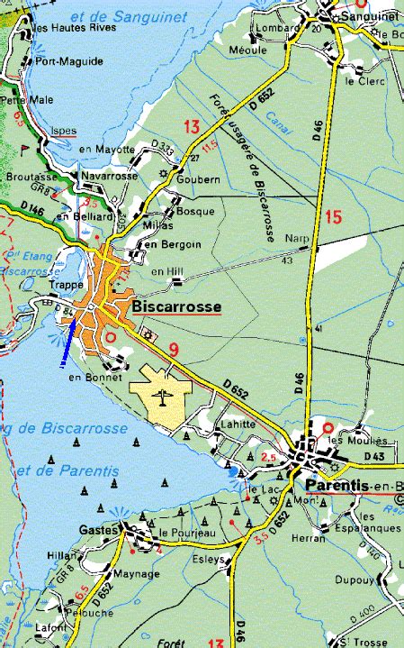 carte biscarrosse et ses environs