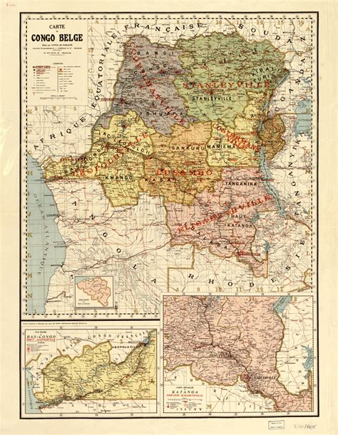 Carte du Congo Belge Barry Lawrence Ruderman Antique Maps Inc.