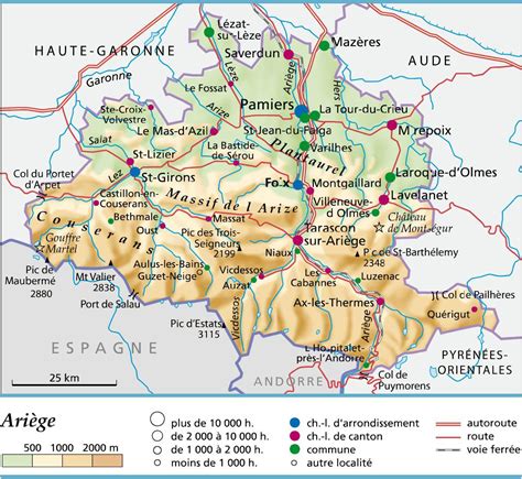 Carte de l'Ariège