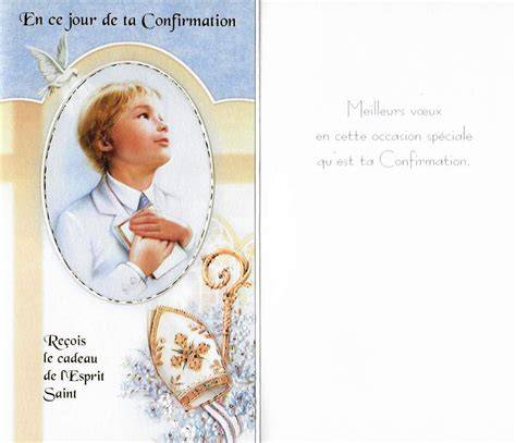 10 Images Religieuses pour Confirmation Garçon Rouge Cartes par