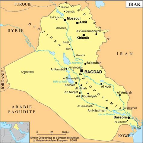 Carte de l'Irak (Iraq) Plusieurs cartes du pays du MoyenOrient