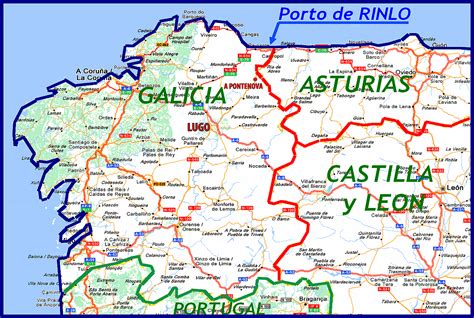 carte de l'espagne galice