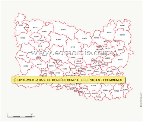 Carte de l'Oise Oise carte du département 60 villes, sites