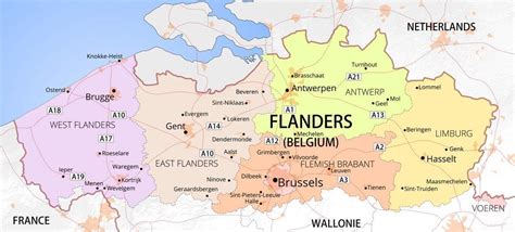 carte de la flandre belge