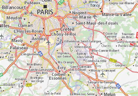 CARTE DE YERRES Situation géographique et population de Yerres, code