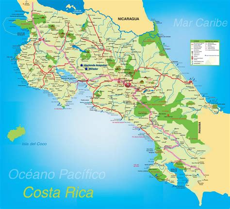 carte detaillee costa rica