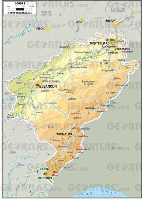 Carte Département Doubs » Vacances Arts Guides Voyages