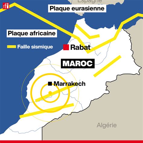 carte du maroc tremblement de terre