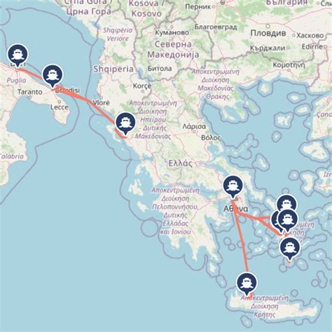 Ferry Routes Greek Islands Map