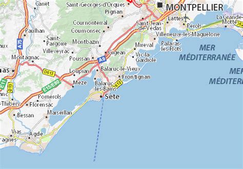 CARTE DE FRONTIGNAN Situation géographique et population de