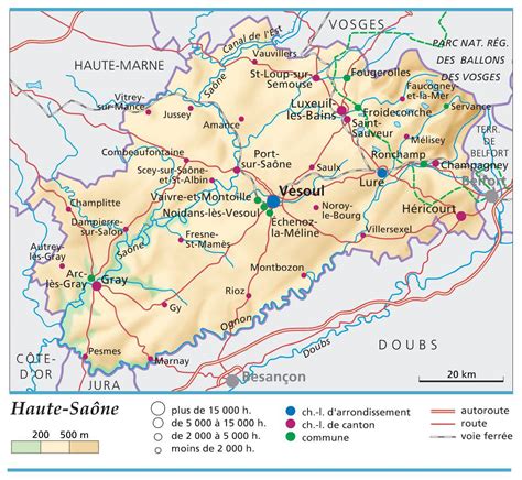 Carte de la HauteSaône HauteSaône carte du département 70