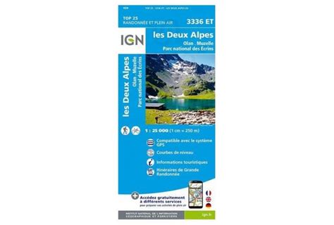 Carte de randonnée TOP25 IGN 3336ET LES DEUX ALPES PN des Ecrins