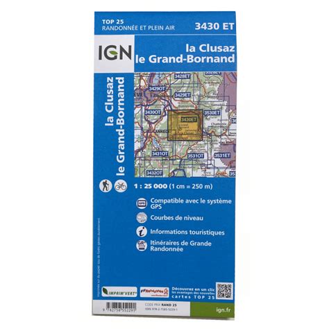 Carte TOP 25 n° 3430 ETR (résistante) La Clusaz & GrandBornand (Alp