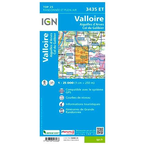 Achat Carte randonnées IGN 3435 ETR Valloire