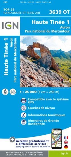haute Tinée 1, Auron, Parc national du Mercantour carte IGN TOP 25