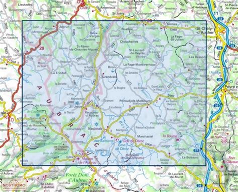 2537OT NASBINALS MONTS D'AUBRAC carte de randonnée IGN nostromoweb