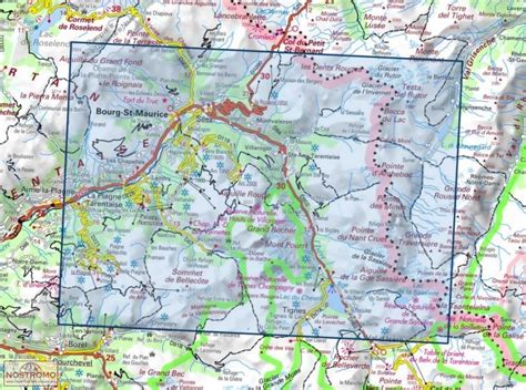 3532ET LES ARCS LA PLAGNE carte de randonnée IGN nostromoweb