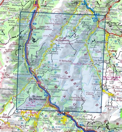 IGN TOP 25, 3433 ET, St. Jean de Maurienne, 125000