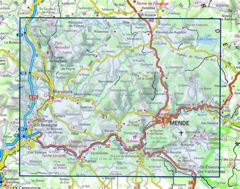 2638SB MENDE MARJEVOLS carte de randonnée IGN nostromoweb